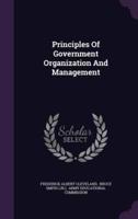 Principles Of Government Organization And Management