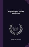 English Lyric Poetry 1500-1700