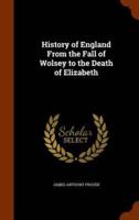 History of England From the Fall of Wolsey to the Death of Elizabeth