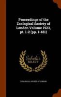 Proceedings of the Zoological Society of London Volume 1923, pt. 1-2 (pp. 1-481)