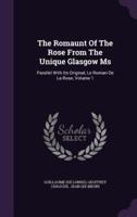 The Romaunt Of The Rose From The Unique Glasgow Ms