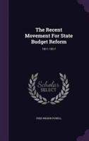 The Recent Movement For State Budget Reform