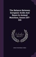 The Balance Between Inorganic Acids And Bases In Animal Nutrition, Issues 207-216