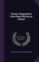 Poems, Supposed to Have Been Written at Bristol