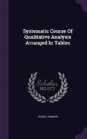 Systematic Course Of Qualitative Analysis Arranged In Tables
