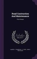 Road Contruction And Maintenance