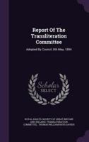 Report Of The Transliteration Committee