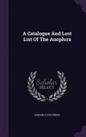 A Catalogue And Lost List Of The Anoplura