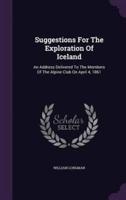 Suggestions For The Exploration Of Iceland