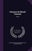 Solomon De Mundi Vanitate