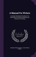 A Manual For Writers