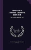 Labor Law at Morrison & Foerster, 1929-1971