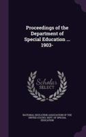 Proceedings of the Department of Special Education ... 1903-