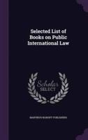 Selected List of Books on Public International Law