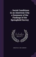... Social Conditions in an American City; a Summary of the Findings of the Springfield Survey
