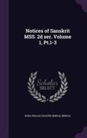 Notices of Sanskrit MSS. 2D Ser. Volume 1, Pt.1-3