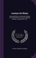 Lecture On Water