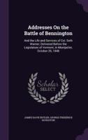 Addresses On the Battle of Bennington