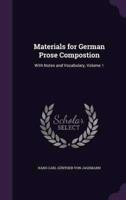Materials for German Prose Compostion