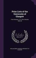 Prize Lists of the University of Glasgow