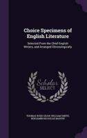 Choice Specimens of English Literature