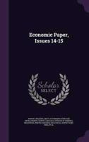 Economic Paper, Issues 14-15