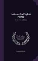 Lectures On English Poetry