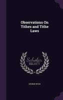 Observations On Tithes and Tithe Laws