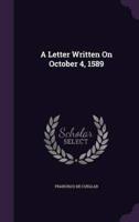 A Letter Written On October 4, 1589