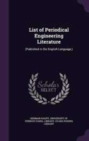 List of Periodical Engineering Literature