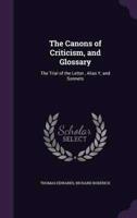The Canons of Criticism, and Glossary