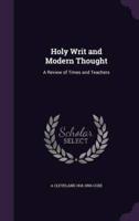 Holy Writ and Modern Thought