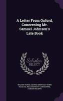 A Letter From Oxford, Concerning Mr. Samuel Johnson's Late Book