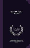 Report Volume Yr.1920