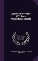 Address Before the N.Y. State Agricultural Society