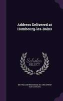 Address Delivered at Hombourg-Les-Bains