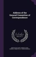 Address of the General Committee of Correspondence