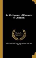 An Abridgment of Elements of Criticism