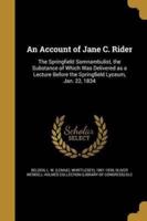 An Account of Jane C. Rider
