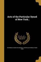 Acts of the Particular Synod of New York;