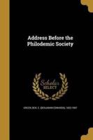 Address Before the Philodemic Society