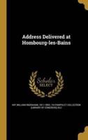 Address Delivered at Hombourg-Les-Bains