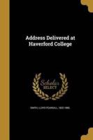 Address Delivered at Haverford College