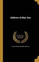 Address of Maj. Gen