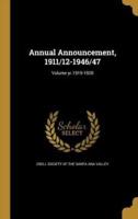 Annual Announcement, 1911/12-1946/47; Volume Yr.1919-1920