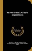 Answer to the Articles of Impeachment