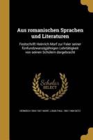 Aus Romanischen Sprachen Und Literaturen