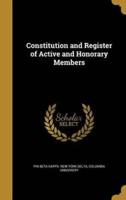 Constitution and Register of Active and Honorary Members