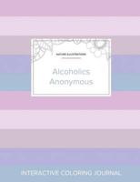 Adult Coloring Journal: Alcoholics Anonymous (Nature Illustrations, Pastel Stripes)