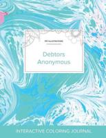 Adult Coloring Journal: Debtors Anonymous (Pet Illustrations, Turquoise Marble)